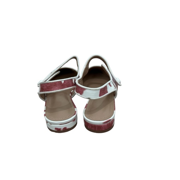 Stylish Women's Pink & White Cow Print Pointed Toe Mary Jane Flats Size: 7.5 - Picture 6 of 9